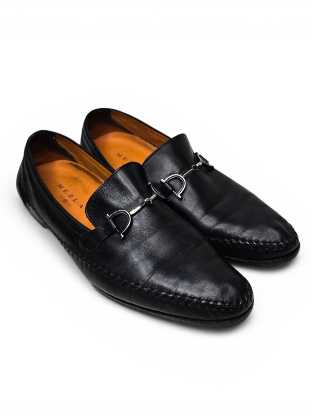 Mezlan Barbera Horsebit Loafers Mens Black Soft Leather Pointy Front Office 11.5